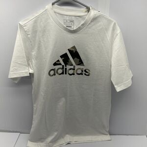 Adidas White Camo Logo Graphic Tee Shirt SS Men SZ S New w/Tags